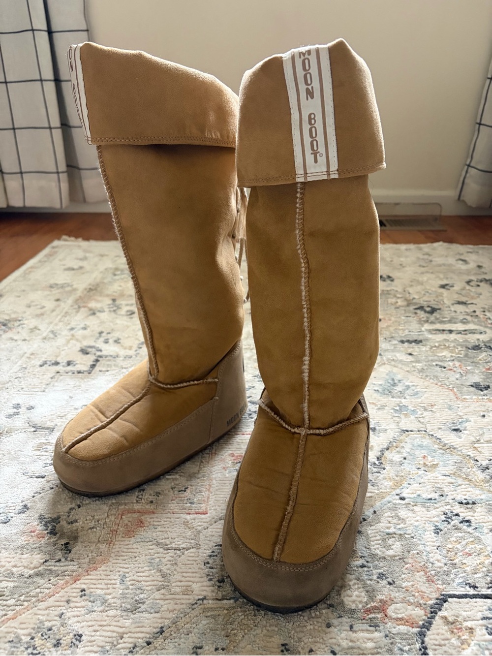 Rare-Moon Boot Tall Suede Fold-Over Boots - Chestnut Tan